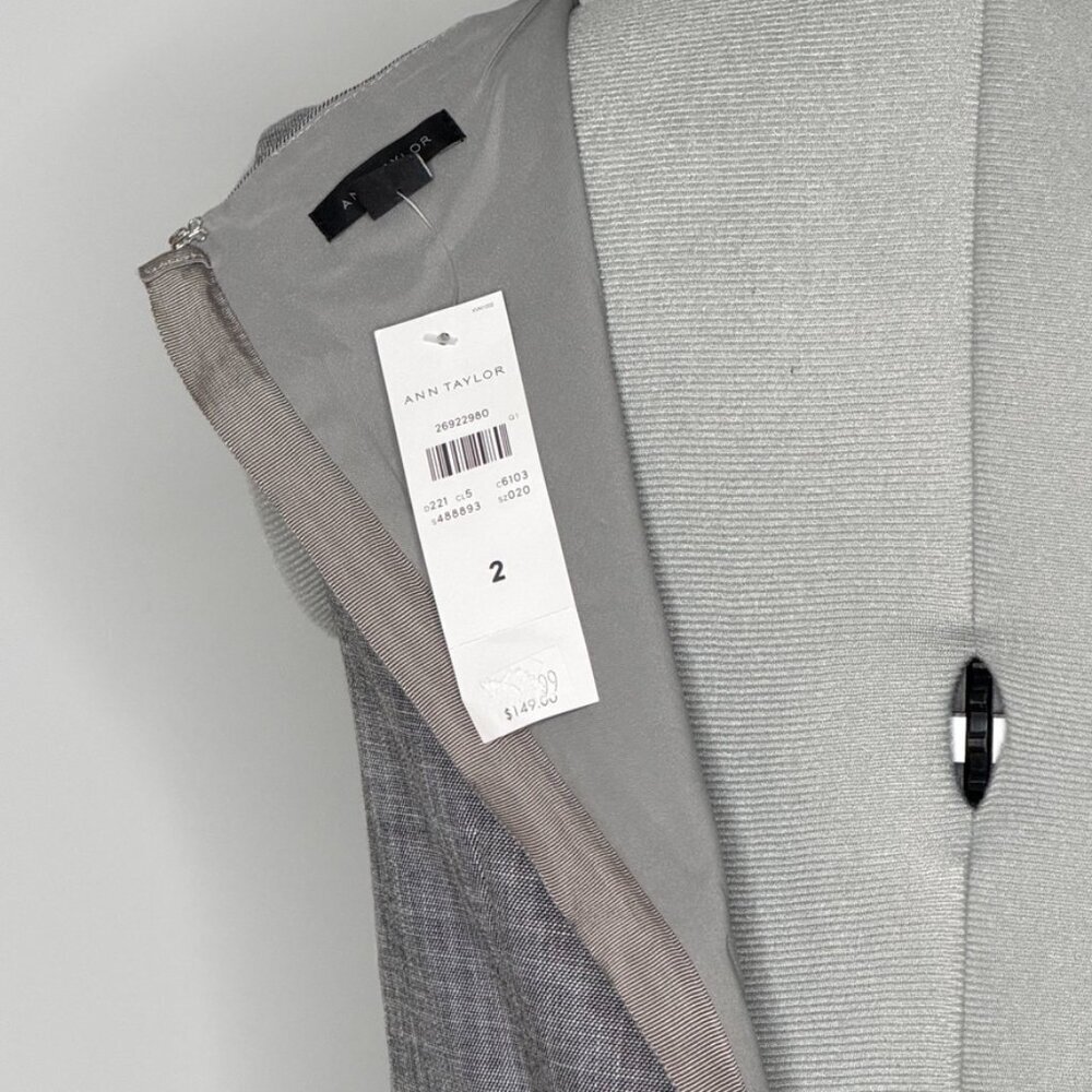 Ann Taylor NWT Gray Boatneck Draped Sheath Dress - Picture 5 of 7